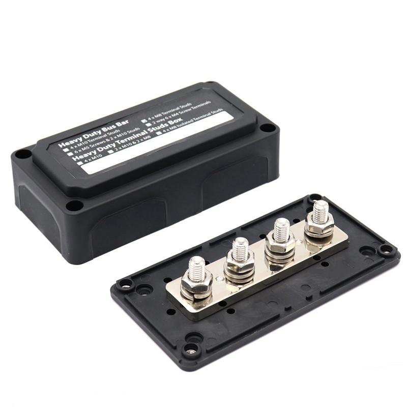 Шины DC 48 В 300 А 4-х автомобильный автобусный лодочный распределительный щиток с 4xM8 клеммами для спаржи, транспортного средства, грузовика, автофургона, кабельный органайзер