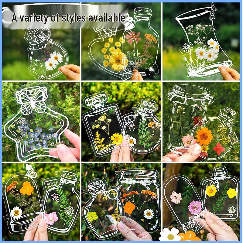 Autumn Childhood Floral Bookmark Kit: Transparent Leaf Specimen Laminating Film