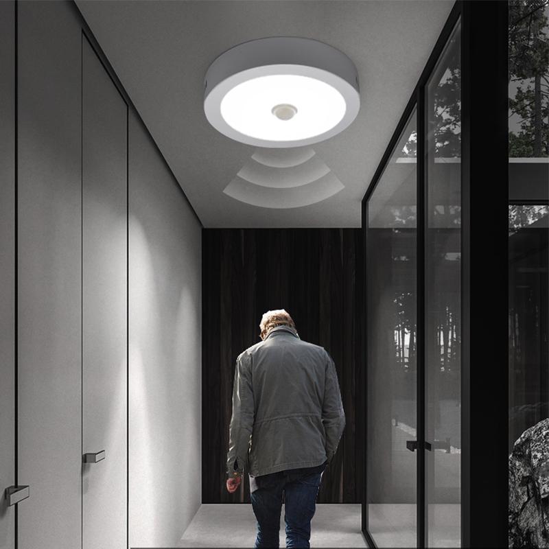 Светодиодная панельная лампа, потолочный светильник, современный светодиодный потолочный светильник, 6 Вт, 12 Вт, 18 Вт, 85-265 В, кухня, ванная комната, датчик движения, PIR, умная лампа