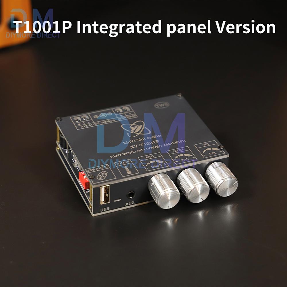 Усилитель звука DC 12-24V T1001P Mono 100 Вт BT с регулировкой высоких и низких частот Tws True Wireless Tpa3116 Поддержка приложения