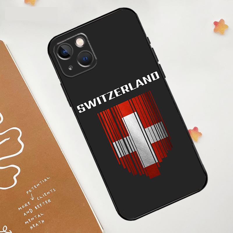 Switzerland Swiss Flag Case For Apple iPhone 15 16 14 13 12 11 Pro Max Mini XR 15 16 Plus 16e Protective Cover
