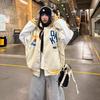 Mens Oversized Baseball Jacket Casual Streetwear Embroidered Letter Design Loose Fit Unisex