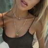 Love Necklace Cuban Chain Heavy Industry European and American Light Luxury Heart shaped Titanium Steel Non oxidizable Necklace