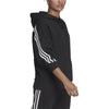 adidas Повседневный пуловер с капюшоном в полоску и манжетами, женские топы, черный H67044