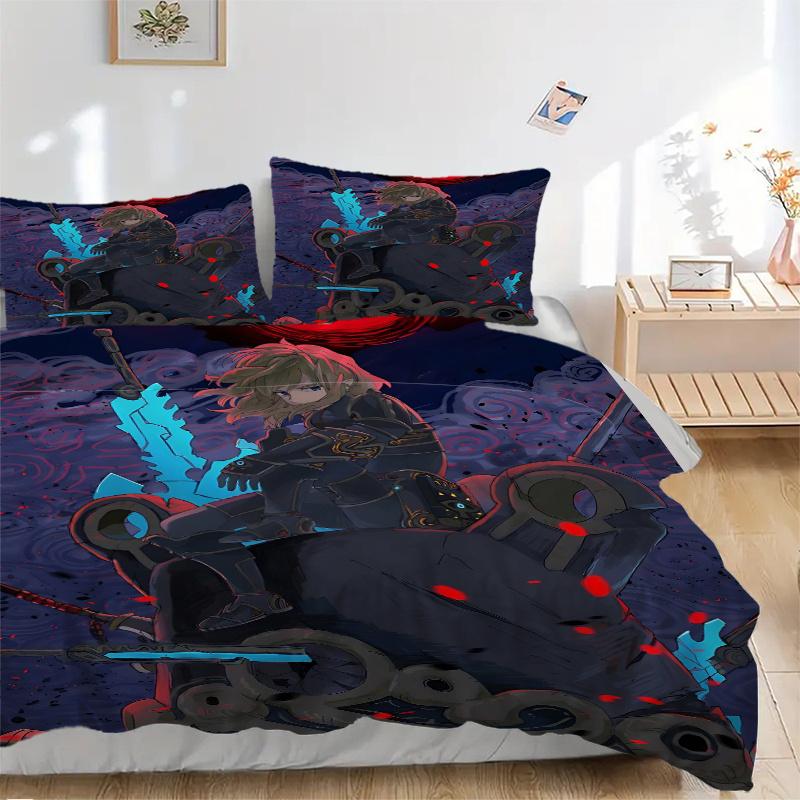 3pcs Heroic Warrior Amidst Stormy Skies Quilt Cover Set - Soft & Comfortable Polyester Fabric, All-Season Breathable Comforter Set For 1 Quilt Co