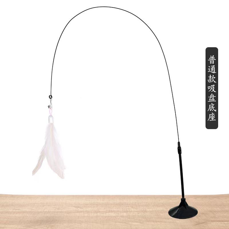 Интерактивная игрушка для кошек Handfree Cat Stick Играющий котенок Играющий тизер Палочка Игрушка на присоске Птица/перо Кошачья палочка Товары для домашних животных