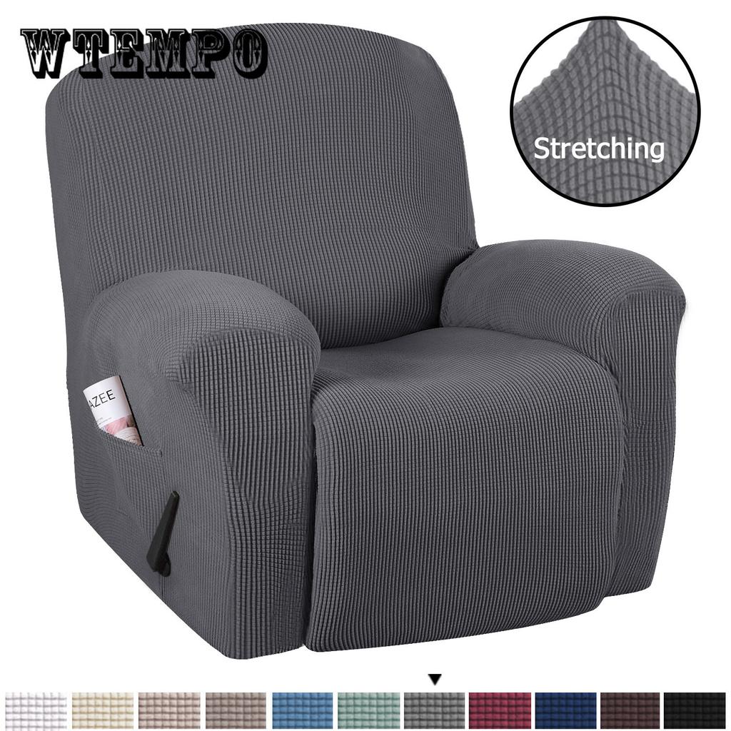 European Style Recliner Stretch Sofa Cover Charcoal Thickened Fleece Recliner Protection Pad Non-slip Furniture Cover