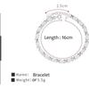 X Series Classic Design 925 Sterling Silver Zircon Bracelet for Women, Elegant Fashion Jewelry Gift