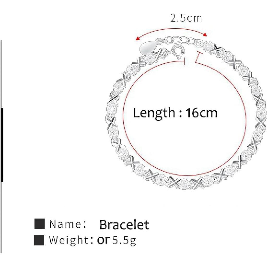 X Series Classic Design 925 Sterling Silver Zircon Bracelet for Women, Elegant Fashion Jewelry Gift
