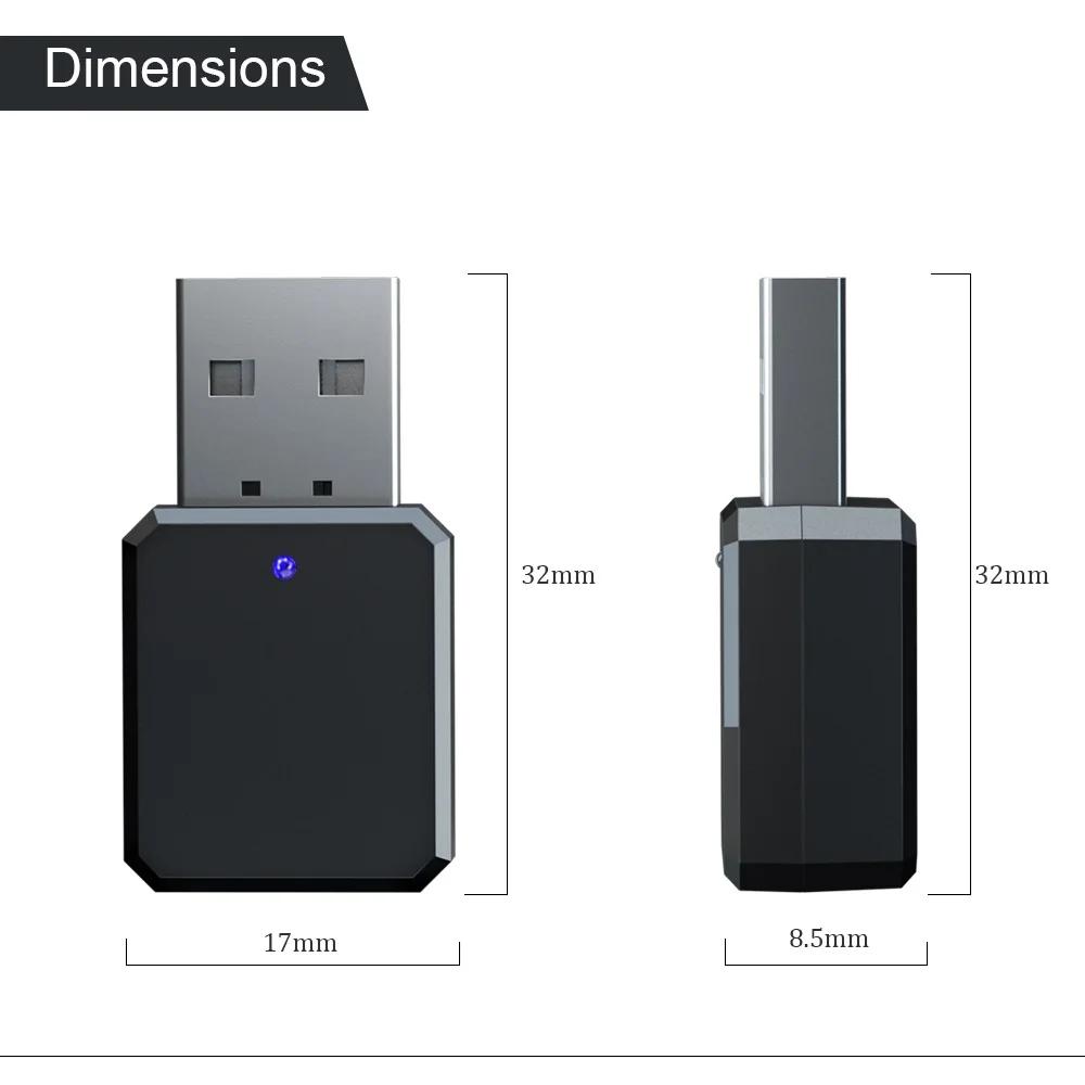 Bluetooth 5.1 Аудиоприемник 3,5 мм Aux Питание от USB Адаптер Аудиоприемника Беспроводной Адаптер для Автомобиля Громкой Связи для ПК Автомобильного Динамика