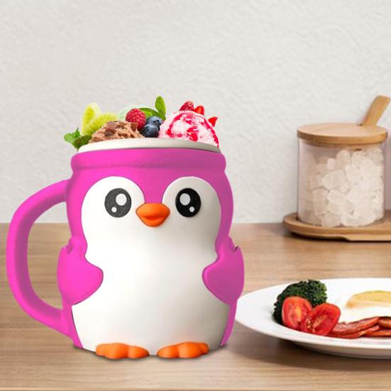 Держатель для пинты мороженого, 3D-печать, Пингвин, Уют для пинты мороженого с ручкой и ложкой, Непромокаемый уют для эскимо, Рукав для стакана/банки для пива