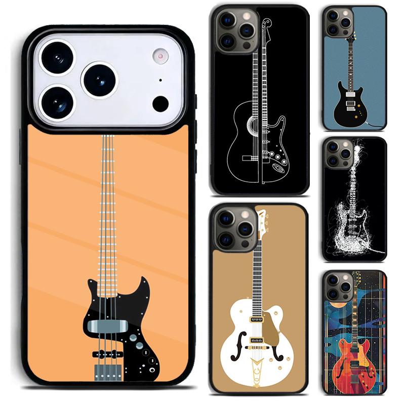 Чехол для телефона Музыкальная электрогитара Для iPhone 17 16 15 14 13 12 11 Pro Max Plus 17Air Мягкая силиконовая крышка