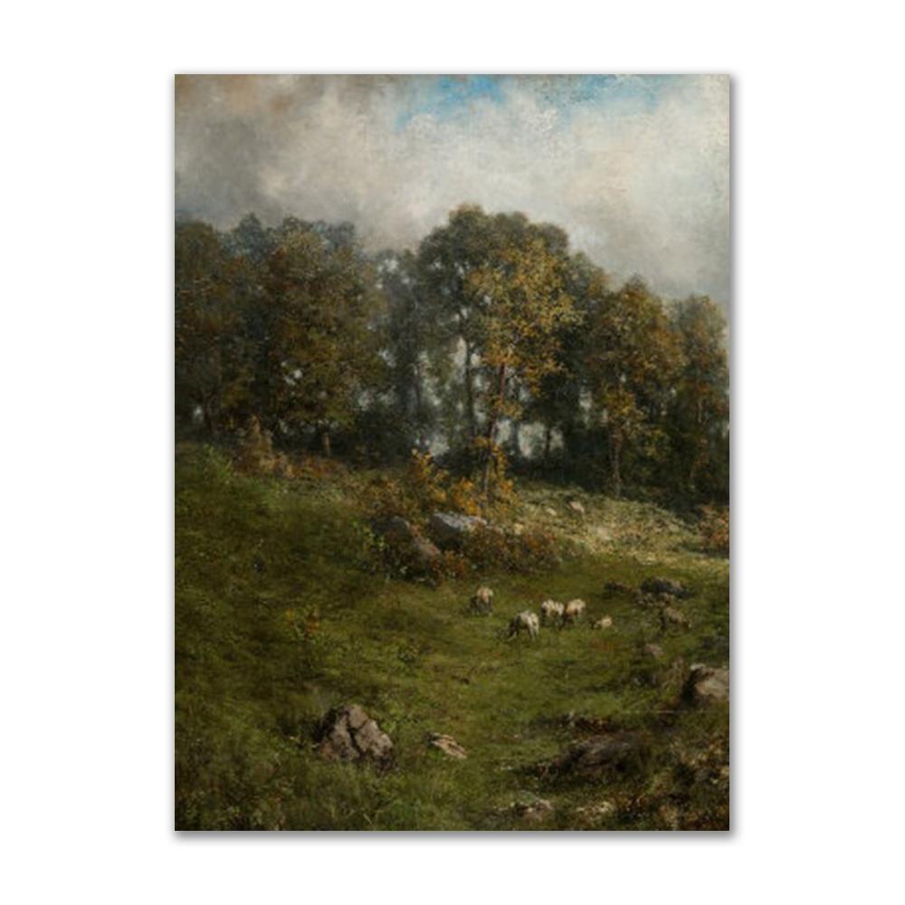 Винтажная галерея, настенный плакат с принтом, декор для комнаты, скандинавский французский деревенский пейзаж, холст, картины для гостиной, украшение для дома