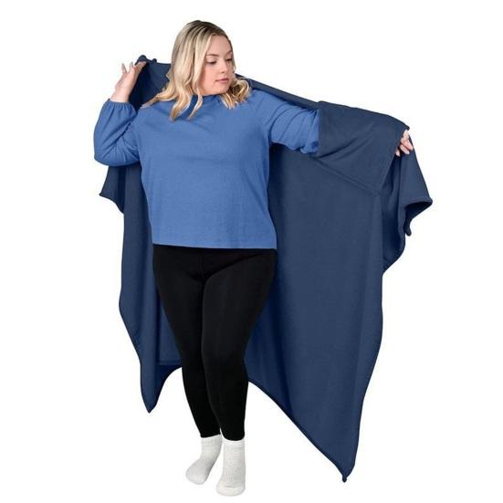 Фланелевое носимое одеяло-пончо Мягкое одеяло-накидка с карманами для рук Теплая уютная накидка-одеяло для взрослых Дом Офис Путешествия Комфорт