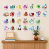 26 Наклеек с алфавитом Английские слова Мультяшные животные для детской комнаты Детский сад Классная комната Настенное украшение