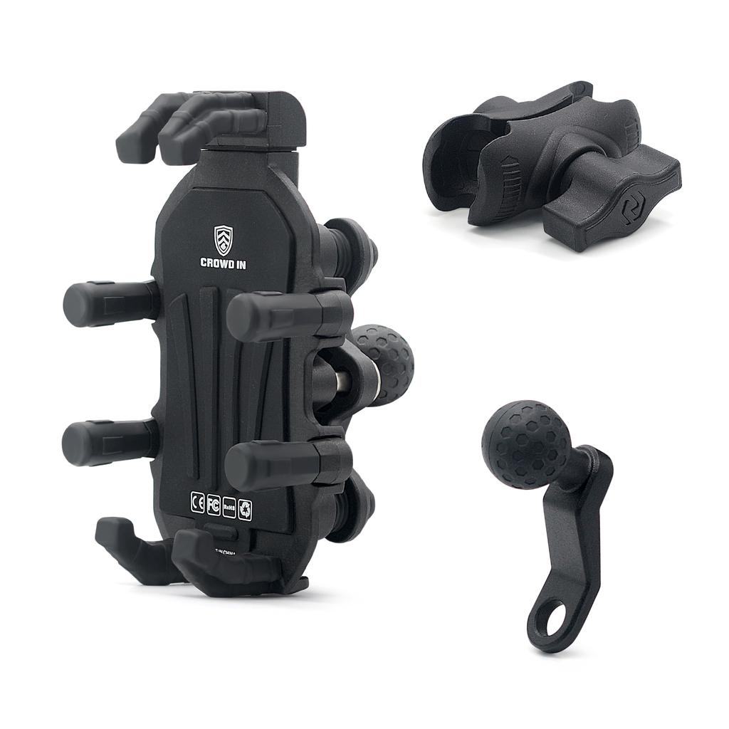 Motorcycle Phone Mount, Upgrade Anti-theft Ultra-Stable Bike Phone Holder,Phone Clamp for Motorcycle, Rearview Mirror Phone Mount for IPhone, Samsung