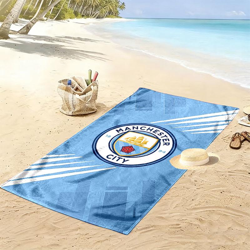 Manchester City team Print Beach Towel, Large Soft Quick Dry Towel for Beach Camping Swimming