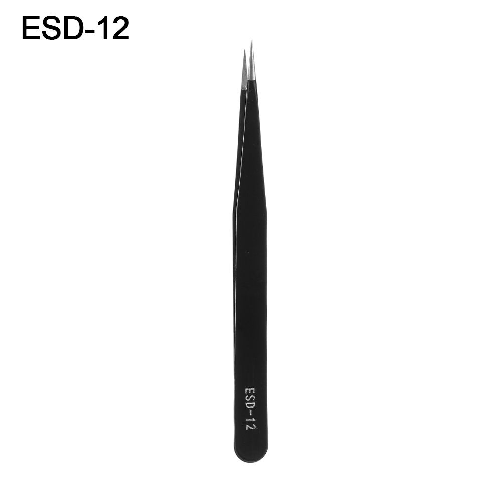 Industrial Repair Tools Anti-Static Stainless Steel Tweezers Curved Straight ESD Safe Eyebrow Clip