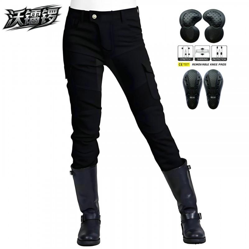 Motorcycle Riding Pants Women - Mesh Ventilated Abrasion-Resistant Biker Trousers With Integrated Protection Cotton Blend