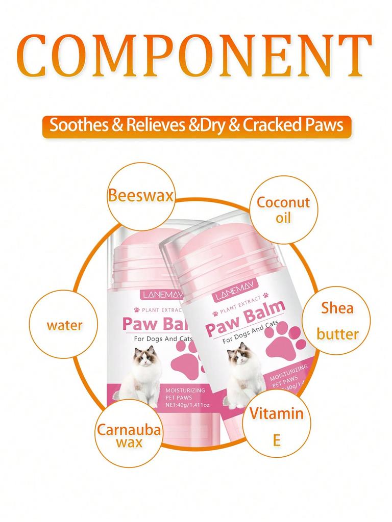 1/2/4PCS Pink Moisturizing Cream For Cat And Dog Feet, Suitable For Cleaning Hands And Feet, Prevent
