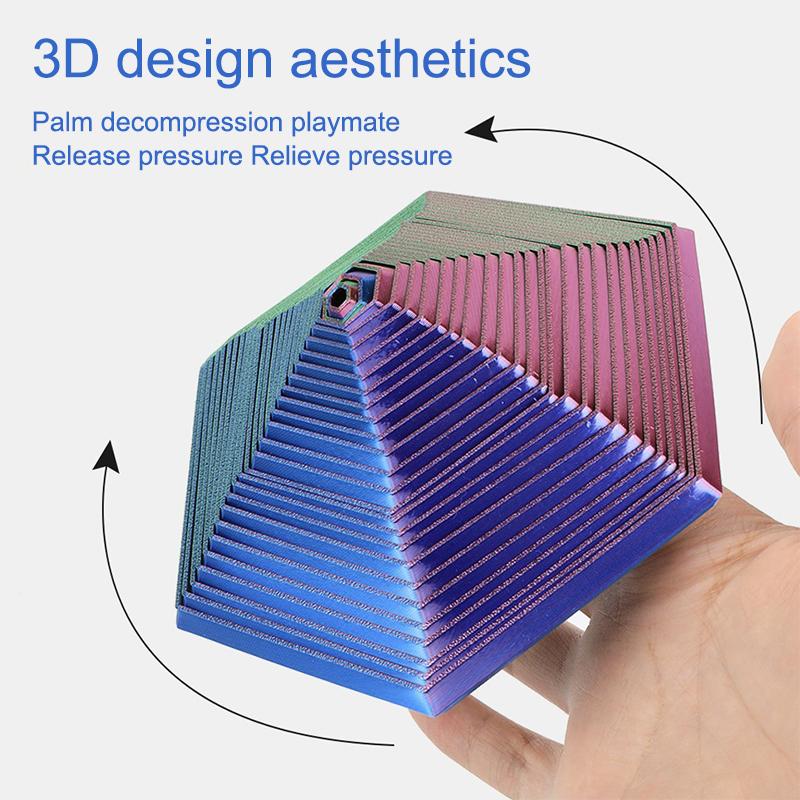 1 шт. Шестиугольное фрактальное кольцо Спиральное изменение Игрушки 3D-печать Фрактальный Шестиугольник Игрушка для снятия стресса