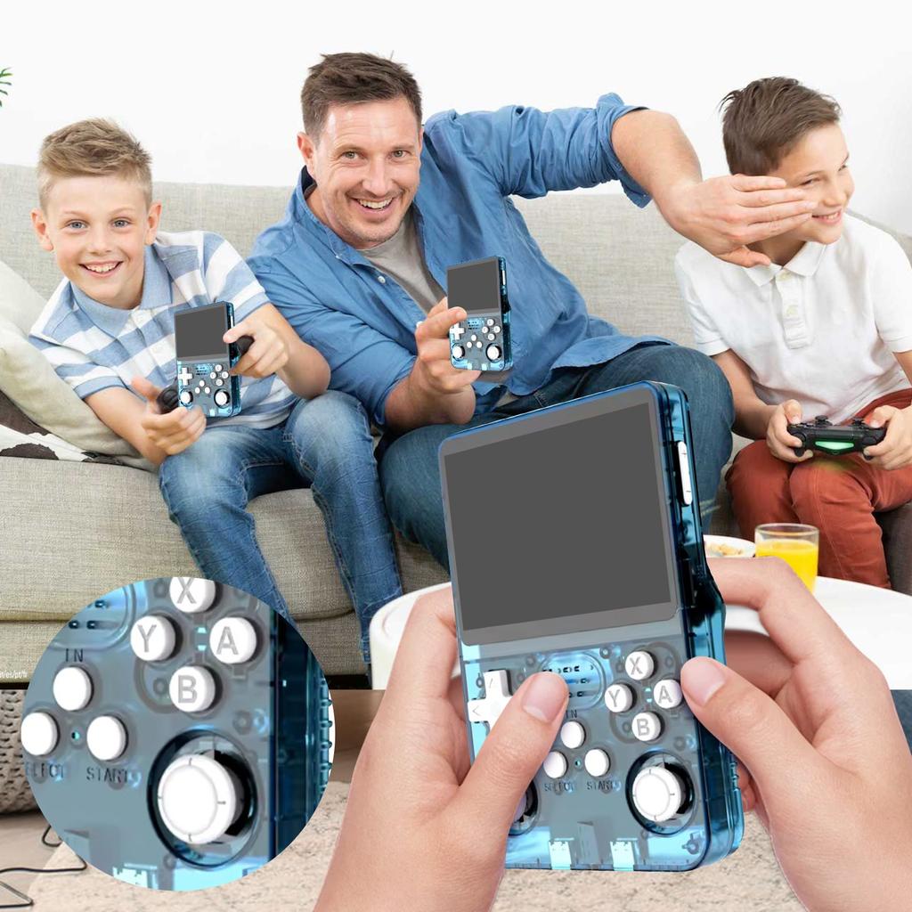 Портативная игровая консоль с 128 ГБ встроенной памяти, 20000+ игр, система Linux с открытым исходным кодом, 3,5-дюймовый IPS-экран, портативный карманный видеоплеер