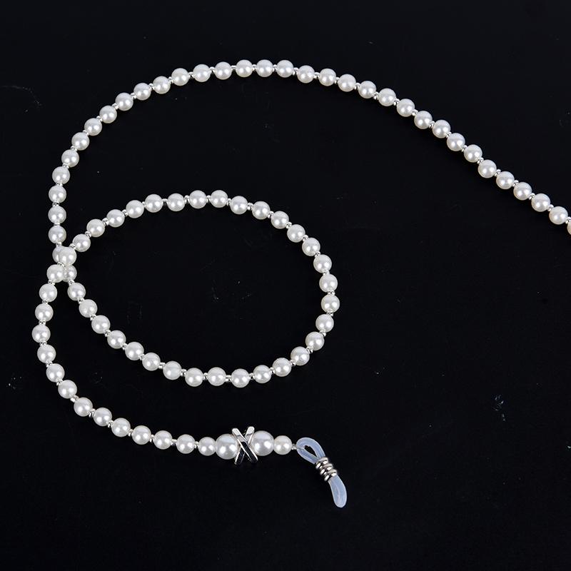 Жемчужный держатель для солнцезащитных очков, цепочка для очков для чтения, очки, шейный шнур, металлический ремешок