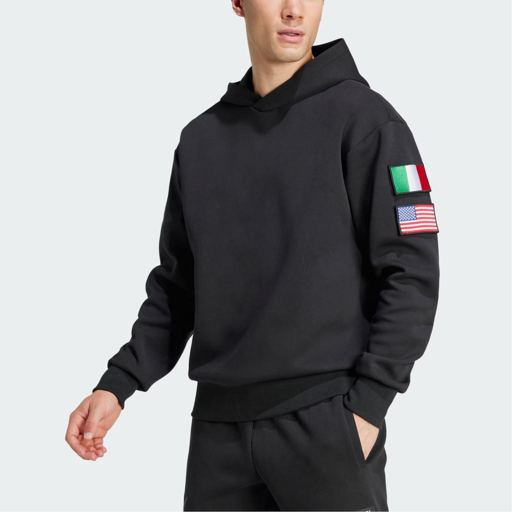 Adidas Сезонная толстовка с капюшоном в стиле «Ювентус» и «NASA», черная, мужская уличная одежда JE3129