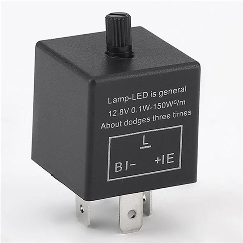 1 PCS Universal 12V 3 Pin CF14 Motorcycle LED Flasher Blinker Relay Black Automobile Turn Signal Light Relay Motorcycle Switch