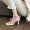 Ankle Strap Women Sandals Summer Fashion Thin High Heels Gladiator for Open Toed Party Dress Pumps Zapatos