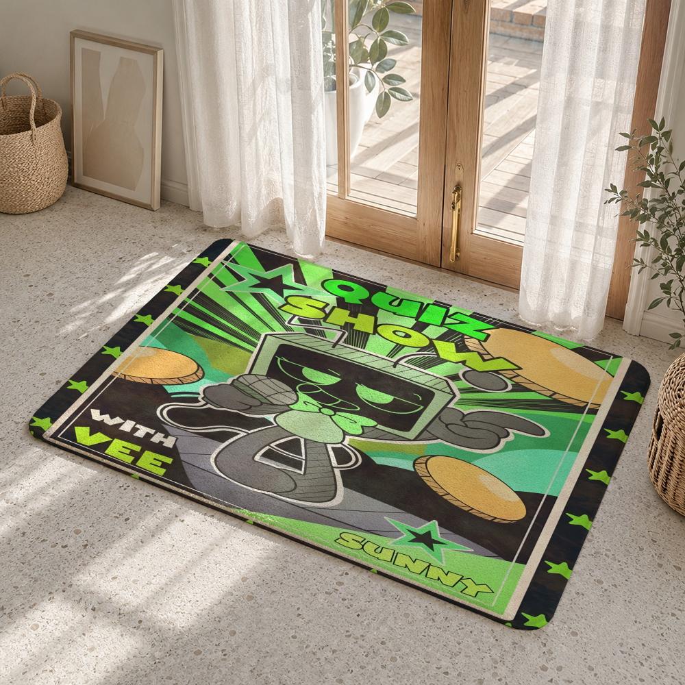 D-Dandys World Pebble Fleece Floor Mat Flannel Rug Non Slip Absorbent Soft Washable For Entryway Hallway Bathroom Kitchen Decor