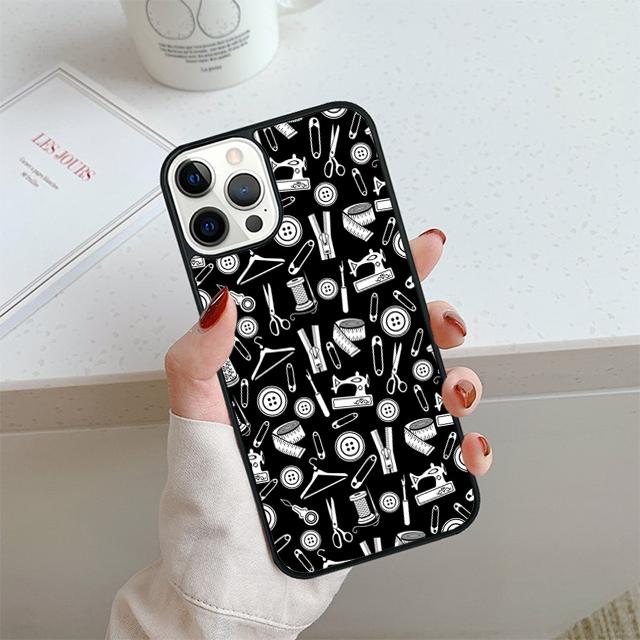 Чехол для телефона с узором швейной машинки Для iPhone 17 Air 13 12 14 15 16 Чехол Для Apple Pro Max Plus Coque