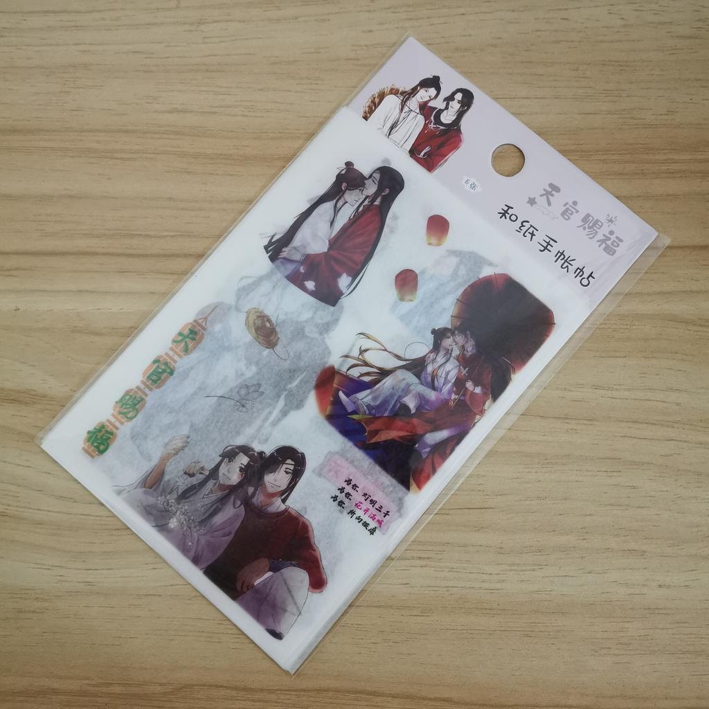 Cantao Anime Heaven Official’s Blessing Transparent Stickers Tags Sticky Note Decal Toy 6 Sheets