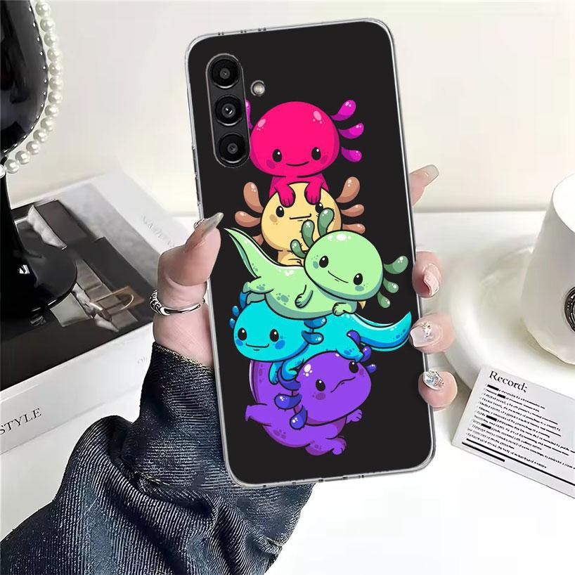 Милый Аксолотль Кавайный Чехол Для Телефона Для Samsung Galaxy A13 A14 A15 A16 A17 A53 A54 A55 A56 A57 A33 A34 A35 A36 A37 A23 A24 A25 A26 Ga