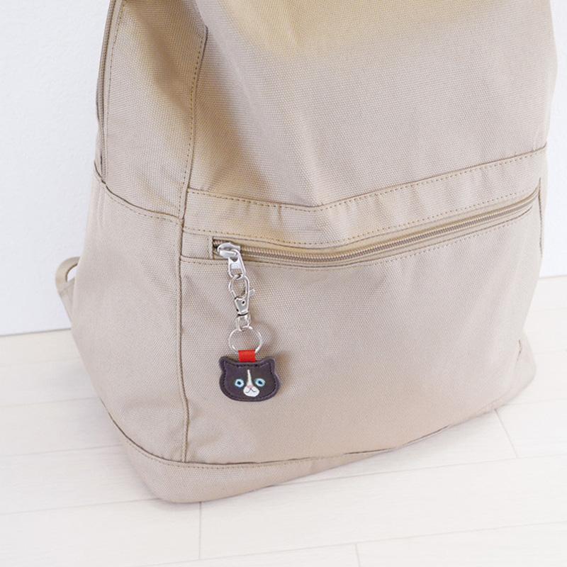 1 шт., милый брелок для ключей из металла и кожи с рисунком котенка, японская декоративная сумка