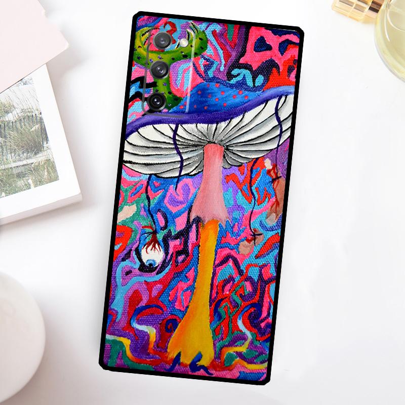 Mushrooms Psychedelic Funda For Samsung Galaxy S23 Ultra S22 Plus S20 S21 FE S8 S9 S10 Note 10 20 S24 Ultra Case