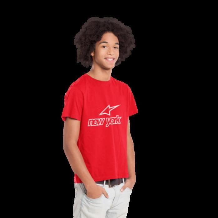 T-shirt imprimé New York étoile rouge - Rouge