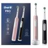 Oral-B Pro Series 1 Набор из двух, Электрические зубные щетки Розовая и Черная, 2 насадки, Разработано Braun
