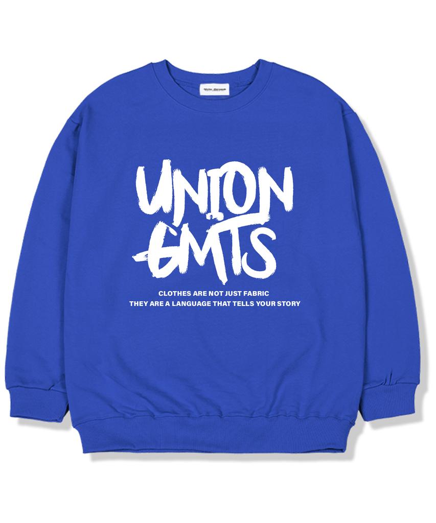 UNION GARMENTS Gmts Logo Fleece-Lined Oversized Sweatshirt Blue