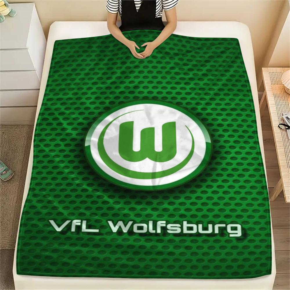 1pc VfL Wolfsburg Print Flannel Blanket, High quality Comfortable for All Seasons, Home Decor, Warmth and Comfort, Perfect for Christmas Gifts101