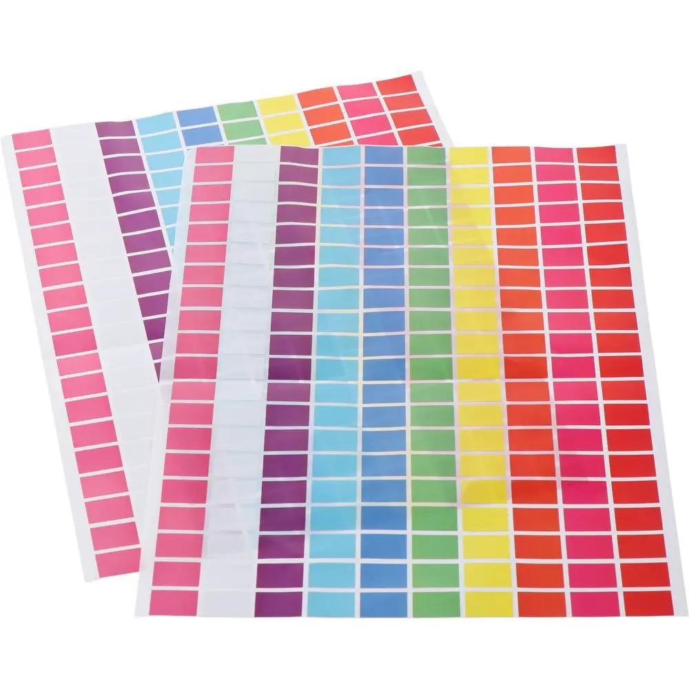 2000PCS Marking Rectangular Self-adhesive Stickers Multi-color 10 Colors Price Tags Stickers Copper Sticker Colored Labels