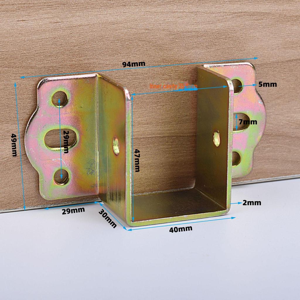 Thickened Bed Hinge with Support Hardware for Furniture - Wooden Square Bar Connector for Bed Frame