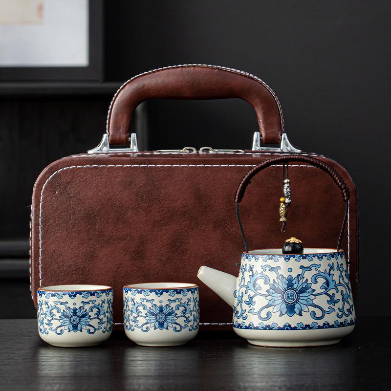 Ru kiln beam pot tea set small set anti-scalding teapot teacup business activities annual meeting gift urgent order