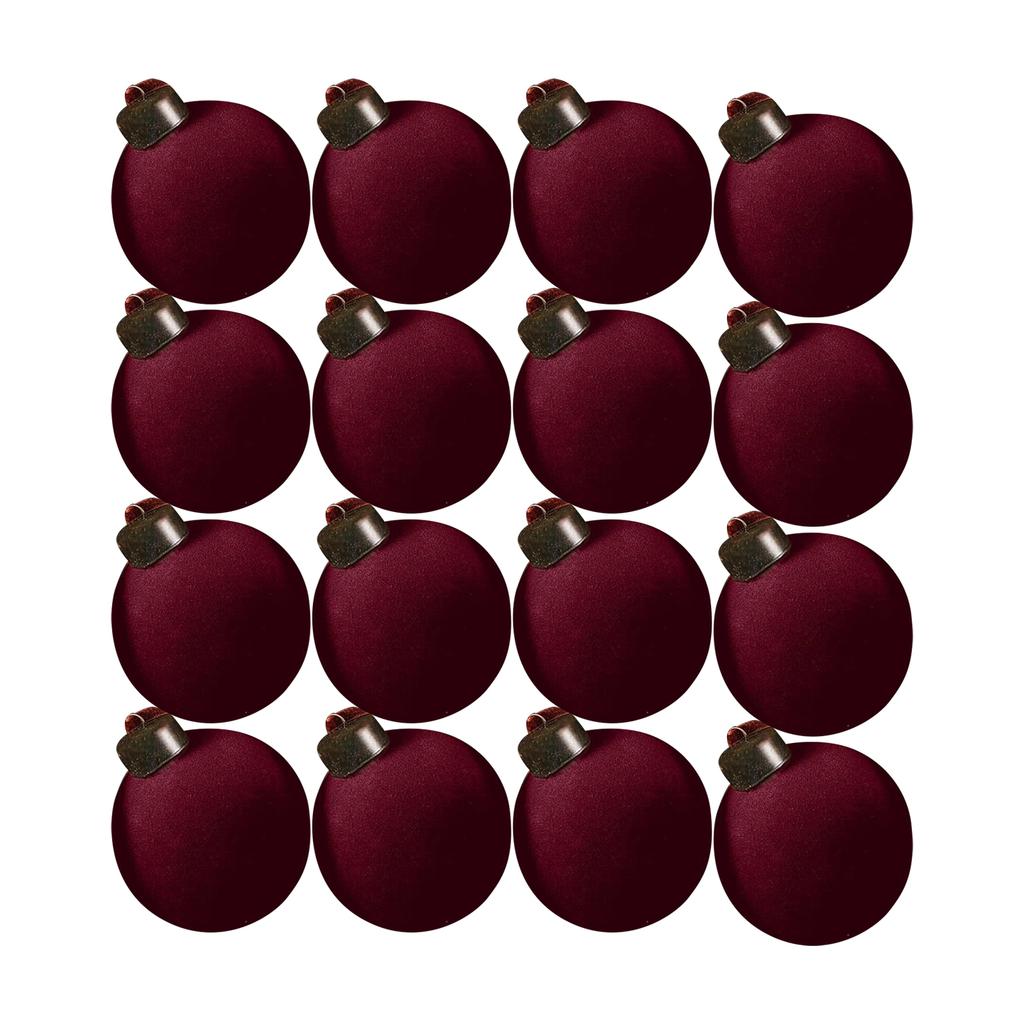 Рождественское украшение Флок Рождественский шар 8см 15ШТ Разноцветный Небьющийся Праздничный Новогодний Аксессуар для украшения елки