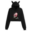 Женский укороченный худи Zero Two Darling in the Franxx с кошачьими ушками