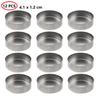 12 Pcs Mini Candle Jars Round Metal Candle Cups Tea Light Tins DIY Tealight Holders Home Decor DIY Handmade Candle Containers