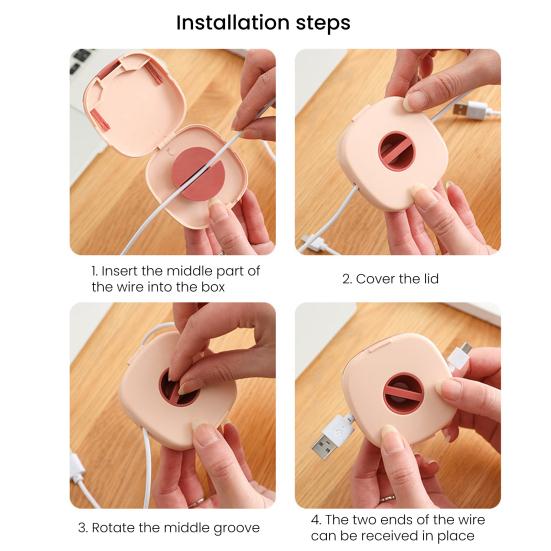 1/3 шт. Кабелеукладчик из АБС-пластика, Органайзер для кабелей, Зарядные кабели, Наушники, USB-кабели для передачи данных, Выдвижной, Не запутывающийся, Коробка для хранения шнуров