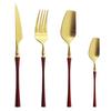 1 Set Matte Gold 304 Stainless Steel Cutlery Set Dinnerware Set Western Food Tableware Flatware Fork Knive Spoon For Home