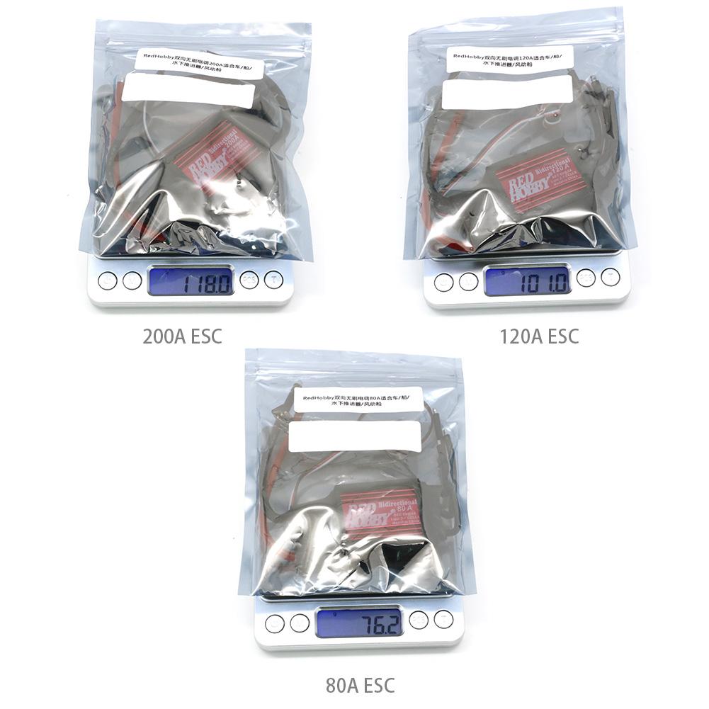 RedHobby 80A 120A 200A Bidirectional Brushless ESC for Remote Control Car Boat Pneumatic Underwater Propeller
