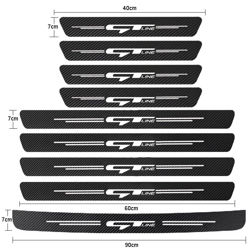 Наклейки на порог автомобиля из углеродного волокна для Sonata Kia GT LINE ELANTRA Sportage Stinger KX5 K3 K4 K5
